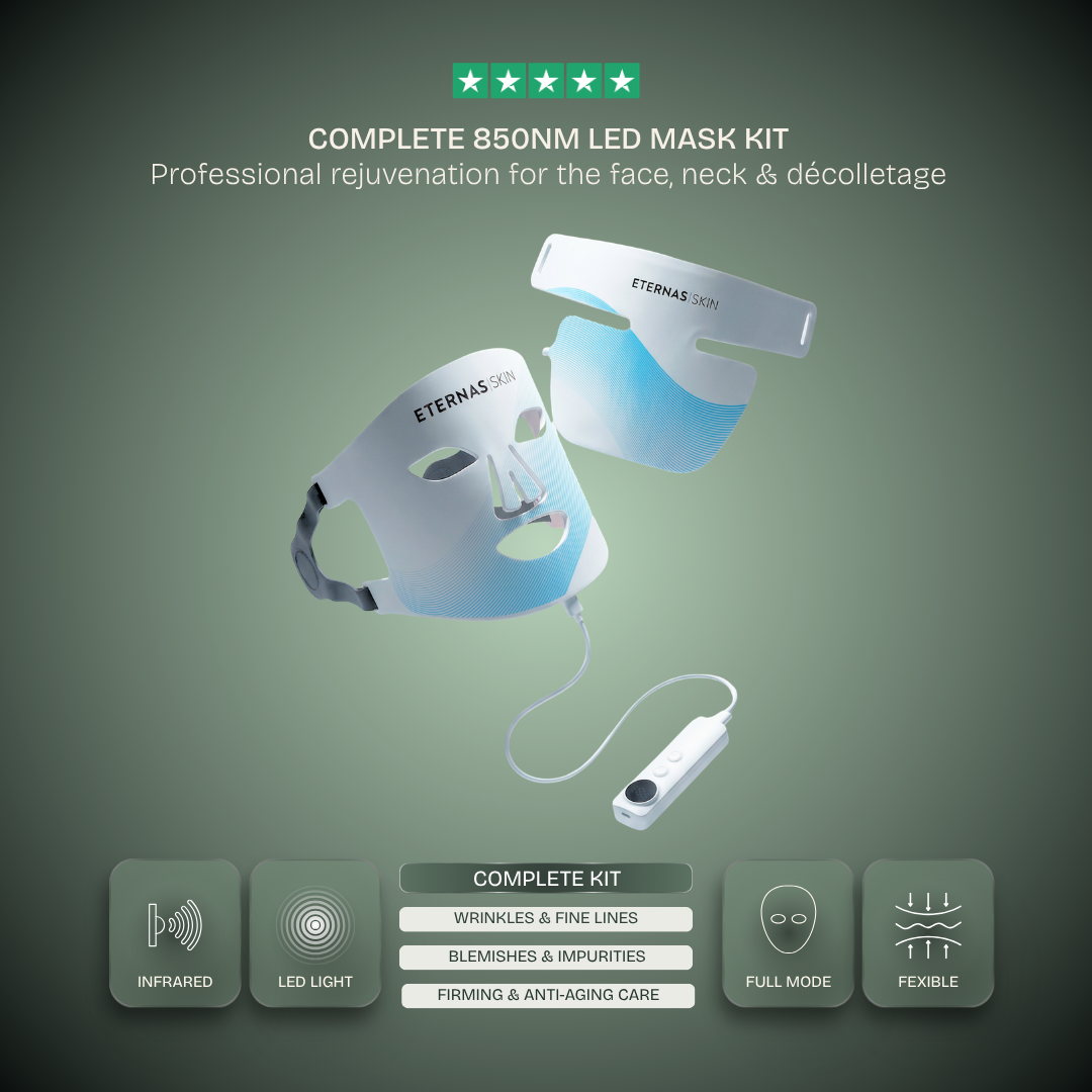 Kit de máscaras LED infrarrojas de 850 nm para rostro, cuello y escote