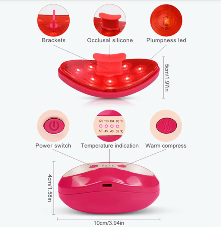 Dispositivo LED portátil con calor para labios