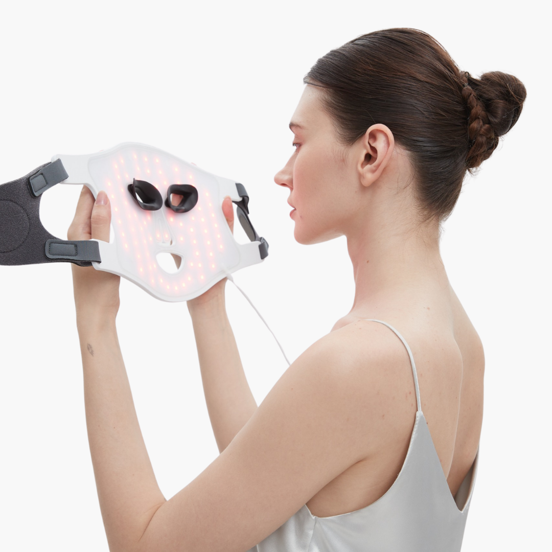 Máscara LED facial Pro con luz roja, azul e infrarroja