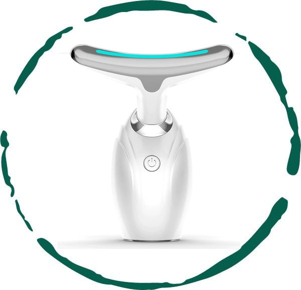 Dispositivo de terapia LED con efecto lifting para cuello y rostro