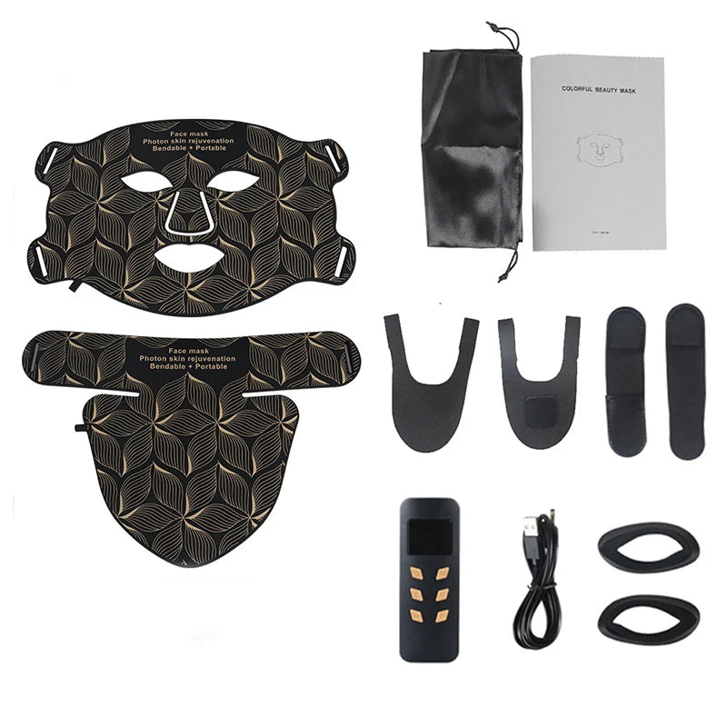 Mascarilla LED de silicona con 8 modos de luz y opción para cuello