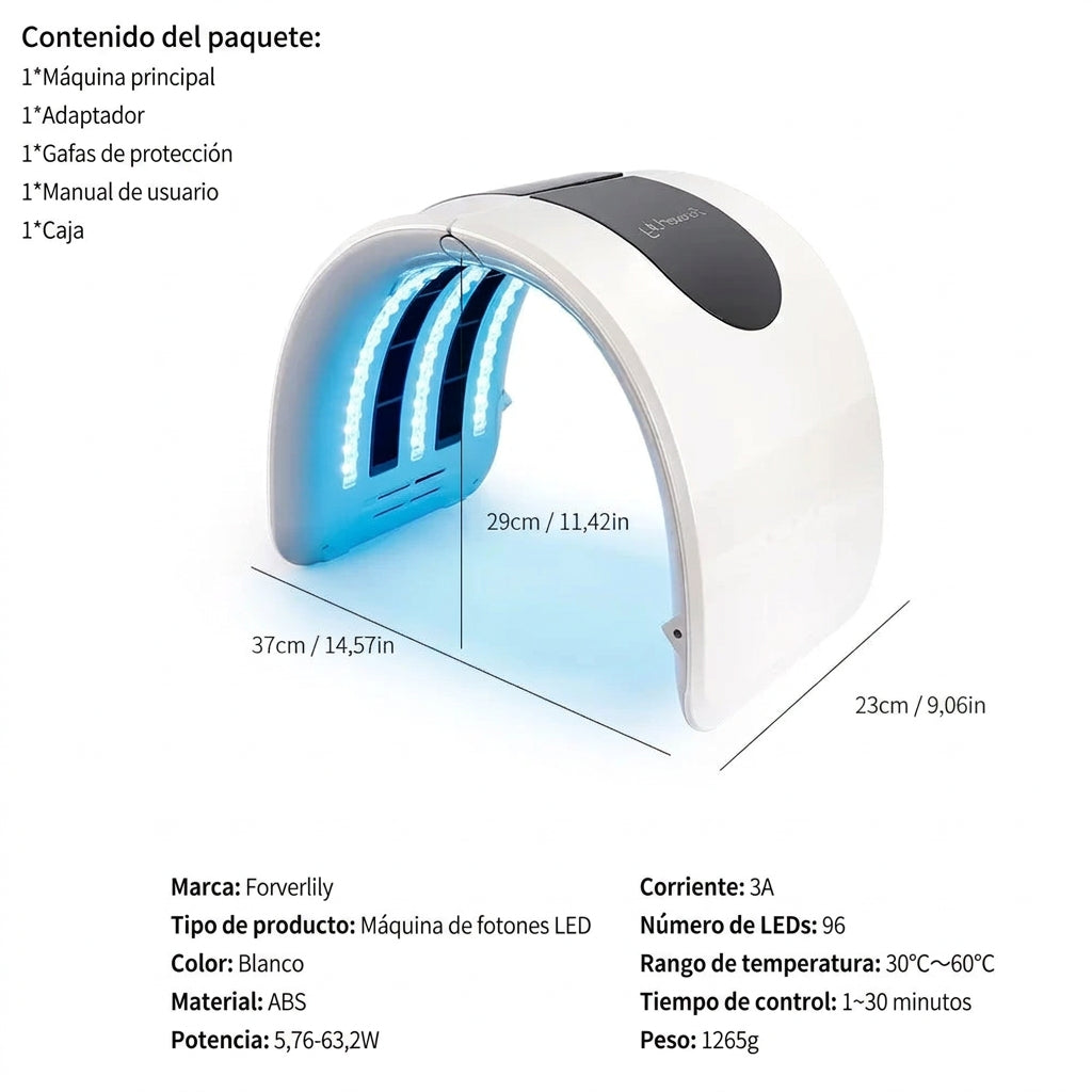 Dispositivo de fototerapia LED PDT facial y corporal para salón, spa y uso doméstico