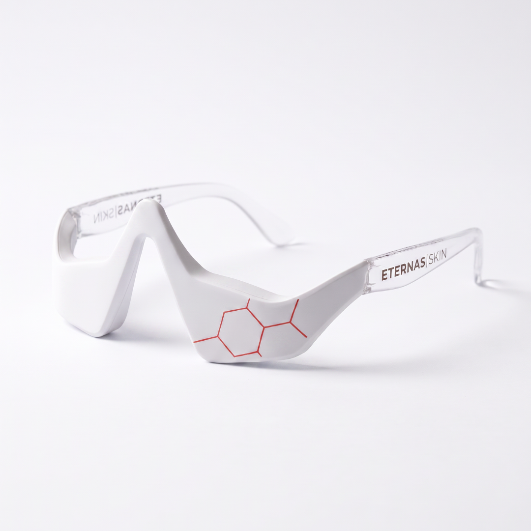 Dispositivo reparador del contorno de ojos: LED rojo de 630 nm + microcorrientes EMS