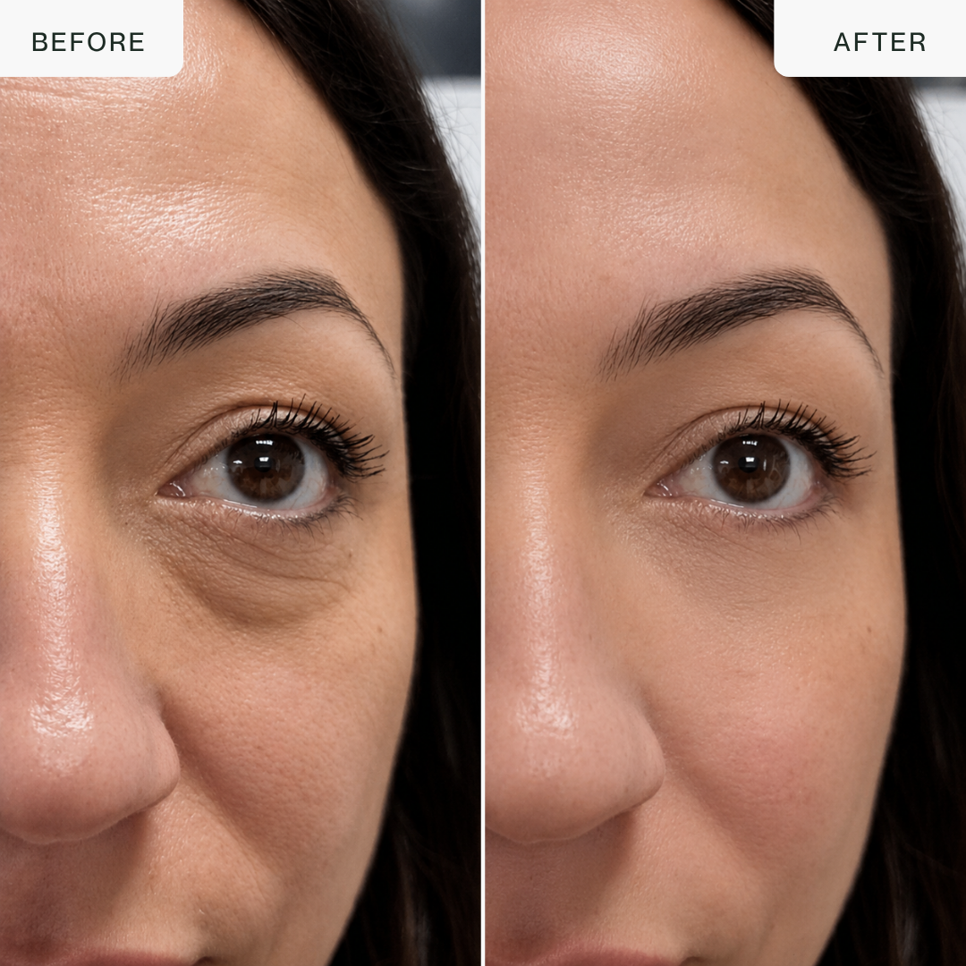 Perfeccionador del contorno de ojos con oro de 24 quilates: RF, EMS y terapia de luz roja