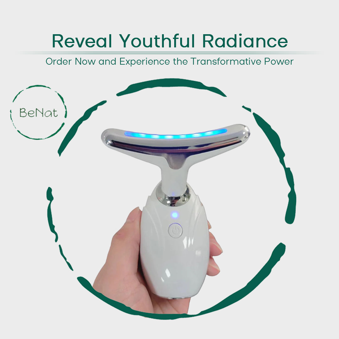 Dispositivo de terapia LED con efecto lifting para cuello y rostro