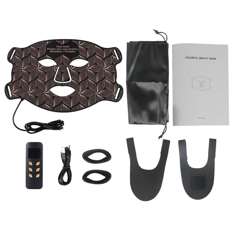 Mascarilla LED de silicona con 8 modos de luz y opción para cuello