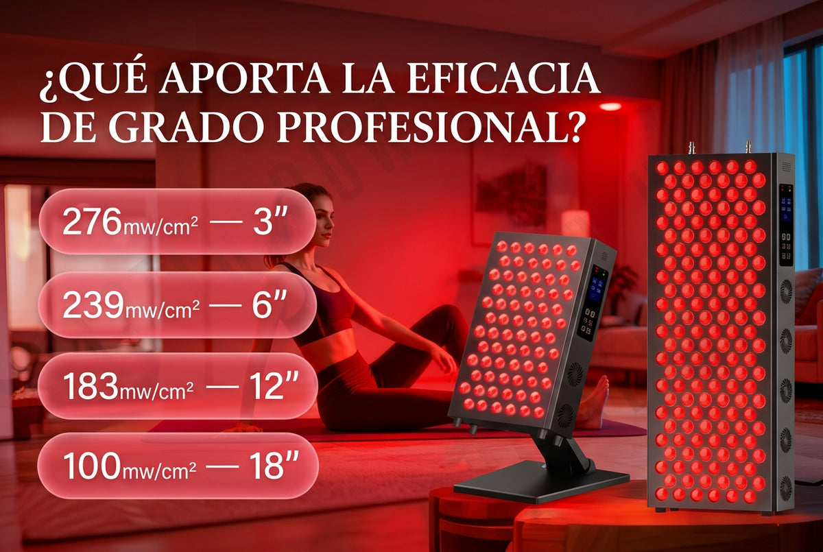 Panel LED de luz roja e infrarroja de 660 y 850 nm para rostro y cuerpo