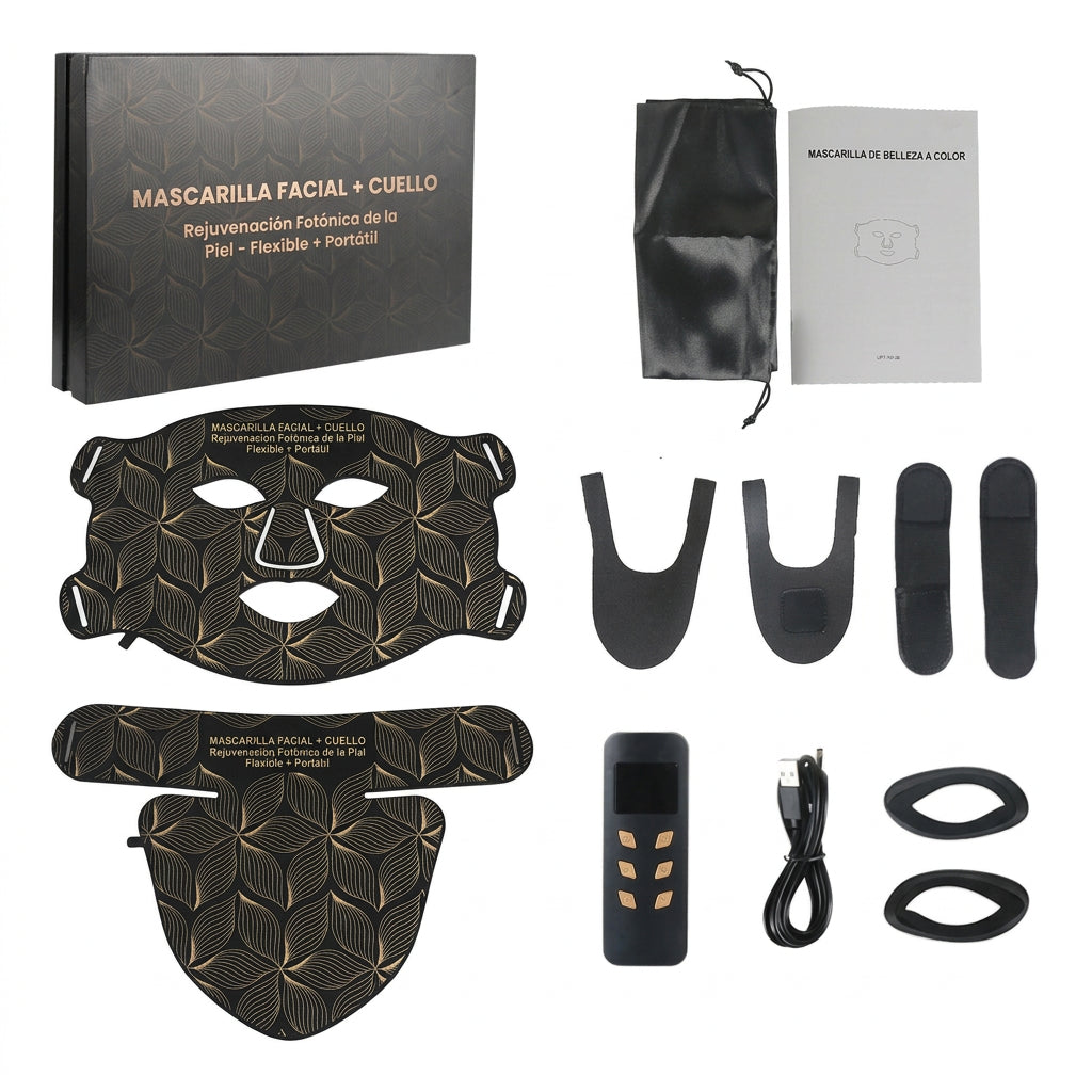 Mascarilla LED de silicona con 8 modos de luz y opción para cuello