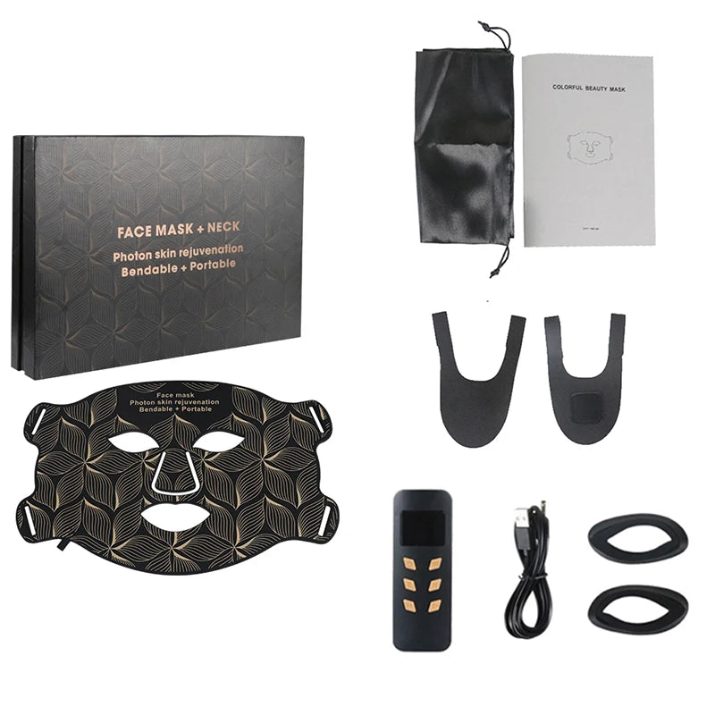 Mascarilla LED de silicona con 8 modos de luz y opción para cuello