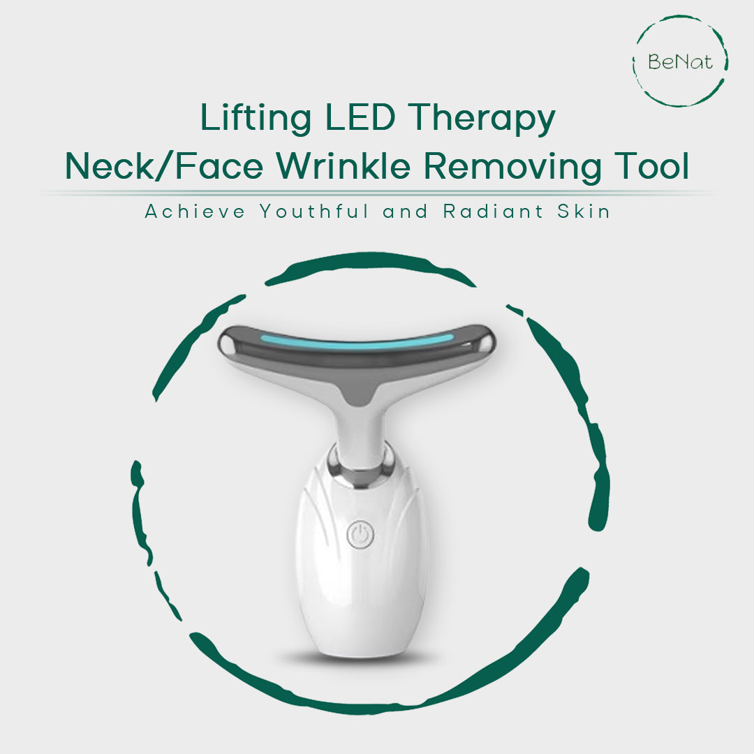 Dispositivo de terapia LED con efecto lifting para cuello y rostro