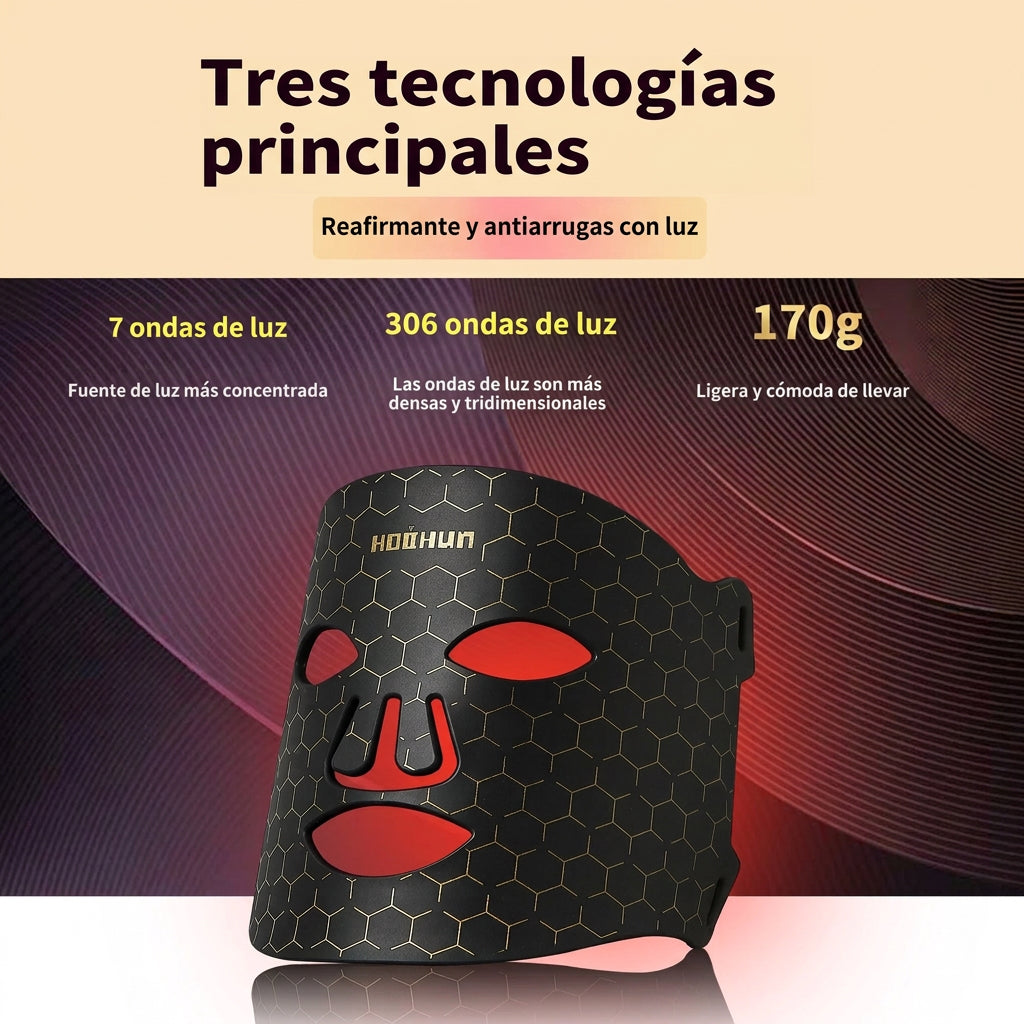 Máscara facial LED de 7 colores
