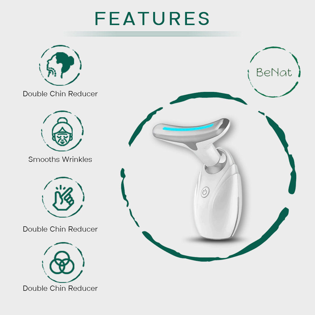 Dispositivo de terapia LED con efecto lifting para cuello y rostro